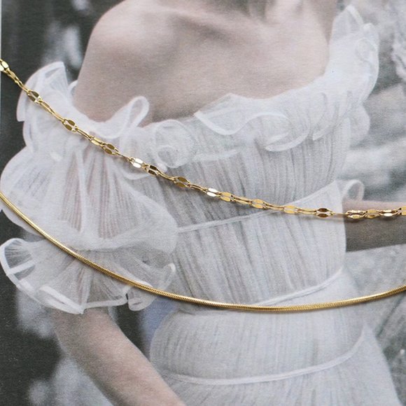 NEW 18K Gold Plated Double Layer Chain Necklace 0 - Picture 2 of 10